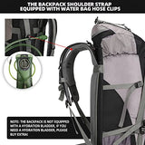 King'sGuard 70L Hiking Backpack with Rain Cover Lightweight Waterproof Travel Camping Backpack Large Backpacking Pack for Men and Women (Black)