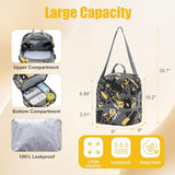 NEW TILAMI 19 Inch Rolling Backpack with Lunch Bag for Girls Boys Wheeled Laptop Backpack Durable Carry-on Bag School Travel, Doodle Yellow