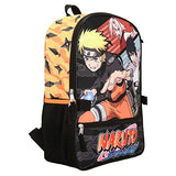 Bioworld Naruto Anime Character Print Orange and Black 5-Piece Backpack Set For Boys
