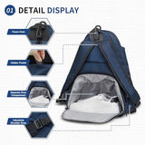 SUIKIHUM Tennis Backpack for 2 Rackets, Waterproof Tennis Bag with Shoe Compartment, Wet/Dry Pocket, Fence Hook, for Tennis, Pickleball, Badminton, Blue