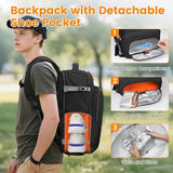 MATEIN Personal Item Backpack 18x14x8 with Shoe Compartment Detachable, Airline Approved Carry On Backpack for Travel with Electronics Case, Lightweight Luggage Bag for Spirit Airlines Fits 17" Laptop