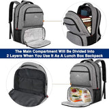 MATEIN Insulated Lunch Backpack for Women, 17.3 Inch Laptop Backpack, Grey