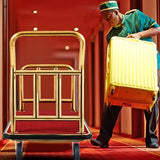 Gilprop Hotel Luggage Cart Bellman's Cart Rectangular Steel Deluxe Platform Truck Holds 850lbs of Luggage(Red)