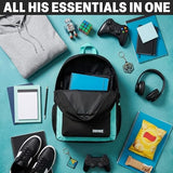 Get Trend Fortnite Kids Backpack, Boys Lightweight 18 inch Book Bag, Adjustable Padded Straps Travel School Bag, Gamer Gifts (Blue Fortnite)