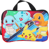 Bioworld Pokemon Black 5pc 16" Backpack Set Keychain, Zipper pouch