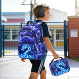 Bevalsa Backpack for Boys, Lightning School Bags with Lunch Bag & Pen Case for Kids, Bookbag for Boys Teens Elementary Middle High School