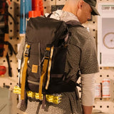 Topo Designs Rover Trail Pack 22L, Molded Back Panel, Waist Belt, Water Bottle Pockets (Bone White/Beetle)