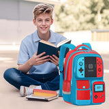 JIRAIKEI Kids Backpack for Boys,Gamer Boys Backpack for Children Teens Elementary Middle School Students Ages 6-18,17" Large Capacity School Bookbag with Multiple Pockets