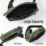 TACTICAL_GEEK Cache L3 EDC Sling Bag Chest, Lightweight Shoulder Daypack, 500D Nylon, Travel Hiking Concealed Carry,Crossbody Bag, Tactical Backpack, Hiking Ambidextrous Strap Green