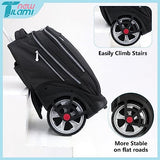 NEW TILAMI 19 inch Rolling Backpack Teens Rolling Backpack Cute Wheeled Laptop Backpack Bookbag Roller Travel Bag College, Black