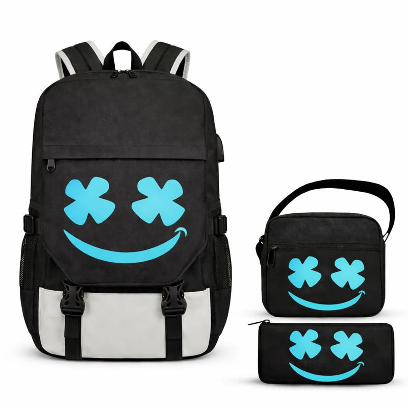 GRENDS Backpack for Boys Kids Bookbag for Elementary Middle Schoolbag for Boys Backpack Children Teens Waterproof Lightweight Casual Daypack with Lunch Bag Set