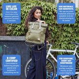 ORI LONDON Travel Backpack - Medium Nylon Rolltop Backpack for Men & Women for Laptop & Accessories - The Canfield, Stormy Gray