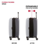 SwissGear Duet Expandable Luggage, Hard Shell Carry-On Luggage with Spinner Wheels