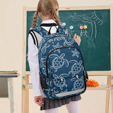 Sletend Backpack Sea Turtle Starfish Toddler School Bags Child Lightweight Preschool Large Bookbags for Girls-Boys Middle-School Elementary
