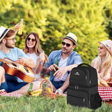 MATEIN Backpack Cooler for Men Women, 26 Cans Insulated Lunch Cooler Backpack Double Layer Cooler Bag, Leak-Proof Soft Lunch Box Backpack with Cooler Compartment Beer Gifts for Travel Beach, Black