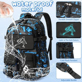 Fimibuke Backpack for School Boys, 3 PCS Cool Luminous Kids Backpacks with Lunch Box & Pencil Pouch, Toddler Teen Glow in The Dark Backpack Bookbag Schoolbag Set for Elementary to High School Students