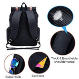 Modoker Eco-Friendly Mens Canvas Vintage Backpack for Men,Women, Travel Laptop Backpack Fits 17/15.6 Inch Computer & Tablet, Large Bookbag Rucksack Backpack with USB Charging Port, Black