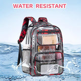 Bluboon Clear Backpack Heavy Duty Kids Boys Clear Bookbag See Through Backpacks with Pencil Case for College Work (Transparent Red)