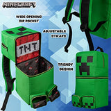 Minecraft Backpacks for Kids Creeper Boy Bag with Zipped Pockets Adjustable Straps Kids Bag for Gaming Travel and School Backpack Boy Gifts (Green 3D, 19.68x8.26x7.28inch)