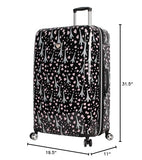 Betsey Johnson 30 Inch Checked Luggage Collection - Expandable Scratch Resistant (ABS + PC) Hardside Suitcase - Designer Lightweight Bag with 8-Rolling Spinner Wheels (Paris Love)
