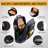 WILAXI PRO Tool Backpack Heavy Duty, Tool Bag Backpack for Men Waterproof Oxford Fabric with Plastic Base, 19IN Large Capacity with 44 Pockets, Padded Back & Straps for All Worksite Environments