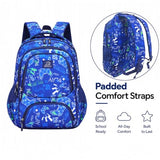 MYGOO Boys School Backpack Doubleday Gamer Blue Bookbag for Elementary Middle School Ages 5-12, 17 inch Large Capacity 24L Kids Student Travel Bags