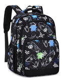 VASCHY Kids Backpack 16" (17.5L) Water-Resistant School Backpack for Boys–Elementary & Primary School Bookbag, Lightweight with Multiple Pockets Black & White Racer