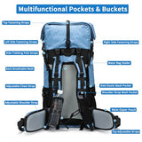 Hiking Backpack,40L to 50L Extra Large Capacity Hiking Bag,Internal Frame Camping Backpack,Upgraded X-PAC Lightweight Sport Daypack Travel Backpack Fit For Mountain Climbing Camping(Blue)