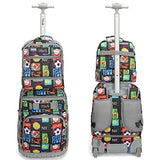 Tilami Rolling Backpack 19 inch with Lunch Bag Wheeled Laptop Backpack, Sport Balls