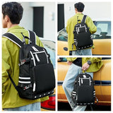 Didonia Basketball Player 23 Backpack Laptop Travel Bag Men's Women's Teenage Schoolbag (black- white)