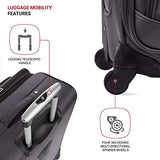 SwissGear Sion Softside Expandable Luggage – Carry-On Suitcase with 360 Degree Wheels & Retractable Handle – 21 Inch, Perfect for 1-3 Night Trips – Dark Gray