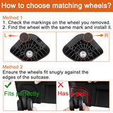 Toofire Wheels for Samsonite Freeform Hardside, Replacement Kit for Carry On Spinner Luggage (2 Pack)