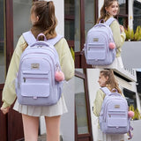 YOJOY Laptop Backpack 15.6 Inch College Backpacks for Women, School Backpack for Girls,Students Aesthetic Anti Theft Travel Daypack Large Bookbags Middle High School Back Pack(Purple)