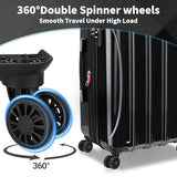 2Pcs Luggage Suitcase Wheels,Only Compatible with DELSEY 24 Inch Checked-Medium ,luggage wheels replacement with Screws/screwdriver,360° Rotation Spinner Wheel,Mute Double Row Swivel Wheel(Black)