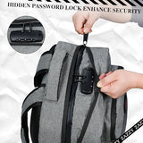 zazzy Smell Proof Backpack with Lock Carbon Fiber Backpack with Combination Lock Odor Proof Bags Travel Backpack for Men & Women