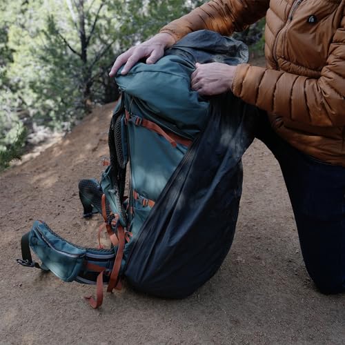 Kelty Backpack Rain Cover, Water Proof Cover for Hiking and Backpacking Packs 30 to 105 Liters, Elastic Cinch, Integrated Stuff Pocket, 2024 Update (Large (55-75L))