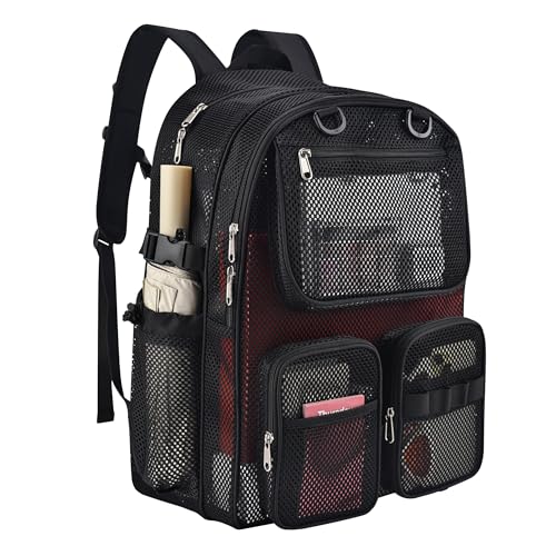 Busiuw Mesh Backpack Heavy Duty for Adults，39L Large College Bookbag