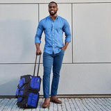 Dejuno 20-inch Carry-on Rolling Duffle Bag - Blue