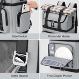 YOUNGOA Large Waterproof Insulated Cooler Backpack for Men & Women, Double Decker Leak Proof for Beach, Camping, Picnic, Travel, 26L Capacity, 44 Cans (Gray)