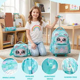 Meetbelify Rolling Backpack for Girls Backpacks with Wheels for Elementary Student Kids School Travel Bag for Girls Ages 6-8 Years Old