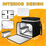 Ytonet Food Delivery Bag, Expandable Food Delivery Backpack with 7 Cup Holders, Large Insulated Pizza Delivery Bag with Reflective Strip, Delivery food Bag Fis for Bike, doordash, Uber Eats, Grey