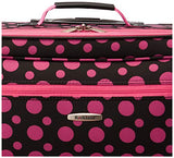 Rockland Fashion Softside Upright Luggage Set, Black/Pink Dot, 4-Piece (14/19/24/28)