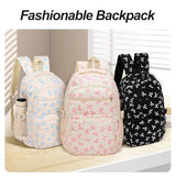 SXS LACONIC Bow Backpack, Coquette Backpack for Women, Pink Bow Shoulder Bag 3PCS Set, Cute Large Capacity Versatile Rucksack