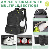 Arcoyard Tennis Bag, Large Tennis Bags For Women, Tennis Backpack with Ventilated Shoe Compartment and Insulated Pocket, Hold 2 Tennis Pickleball Rackets, Tennis Pickleball Balls and More (black)
