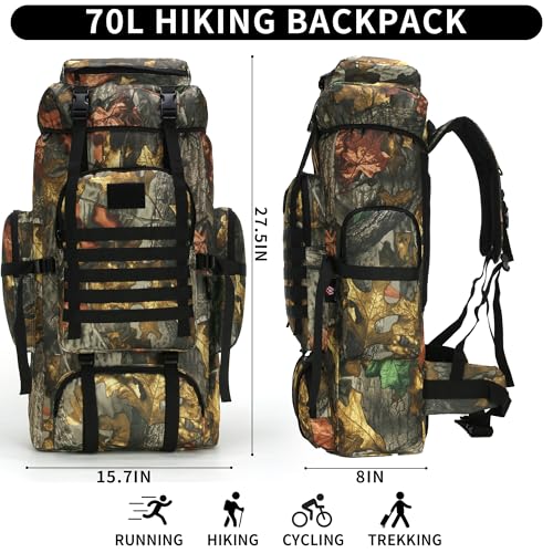 W WINTMING Hiking Backpack for Men 70L/100L Camping Backpack Military Rucksack Molle 3 Days Assault Pack for Climbing
