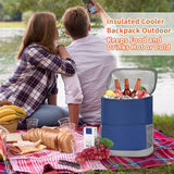 Insulated Cooler Backpack 30 Cans - Leak Proof Beer Backpack Lightweight Cooler Bag for Travel, Camping, Beach, Lunch (Blue)
