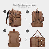 WITZMAN Canvas Backpack Large Carry On Travel Backpack Duffel Bag Fit 18 inch Laptop Sling Bag for Men Women Convertible Crossbody Chest Bag