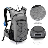 CAREYSTEN Hydration Backpack Cycling Backpack Women Running Backpack Water Backpack for Hiking Biking Backpack for Men Equipped with 2L Water Bag (Grey)