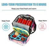 Tilami Lunch Bags Insulated Adjustable Strap Zipper, Water-Resistant Cooler Bags, Bento Bags for Kids Toddlers, Pink