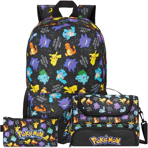 Get Trend Pokemon Boys Backpack, Lunch Bag & Pencil Case, 3 Piece Set | Backpacks4Less